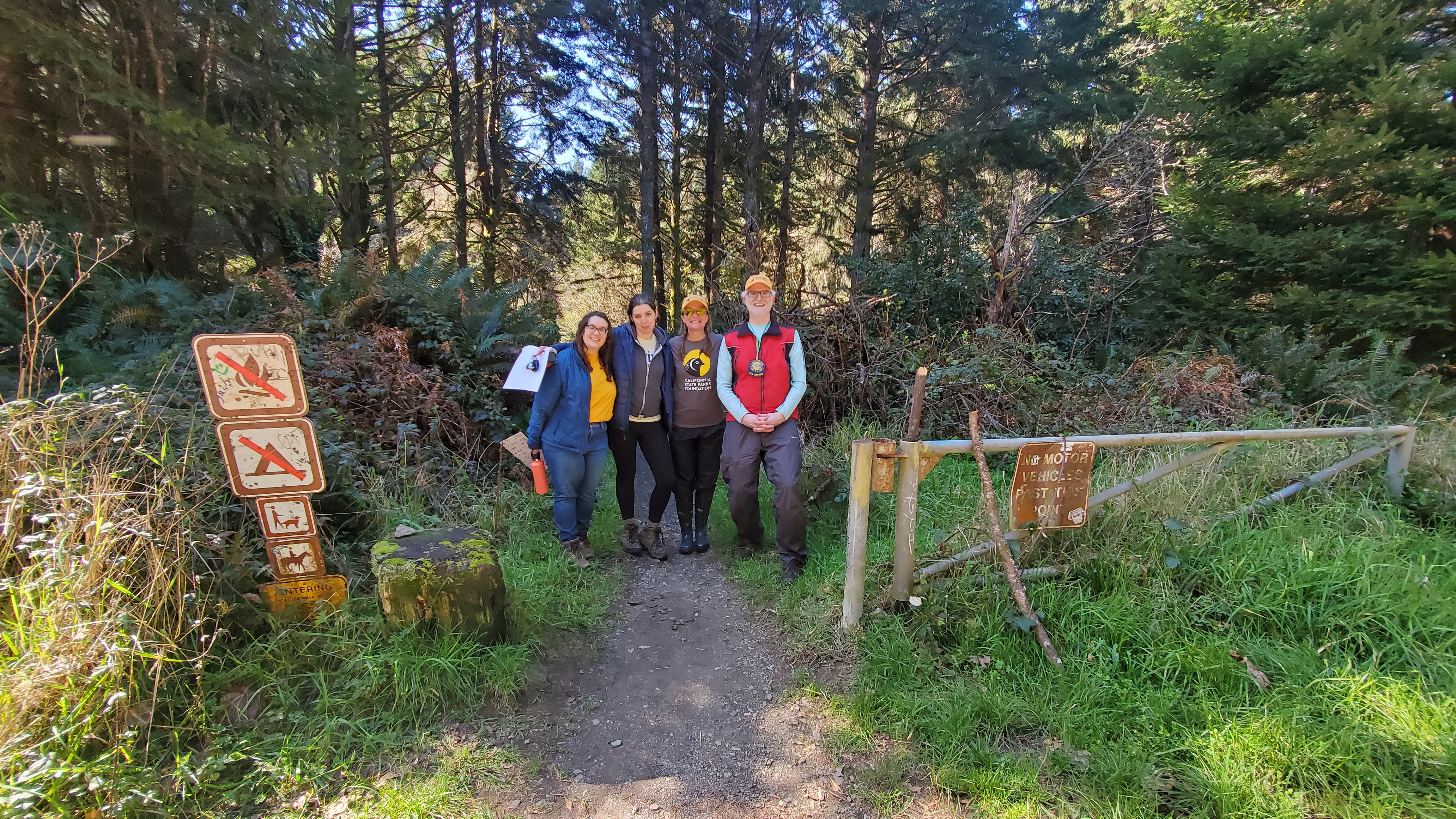 Volunteers with Perry King at Trinidad State Beach.