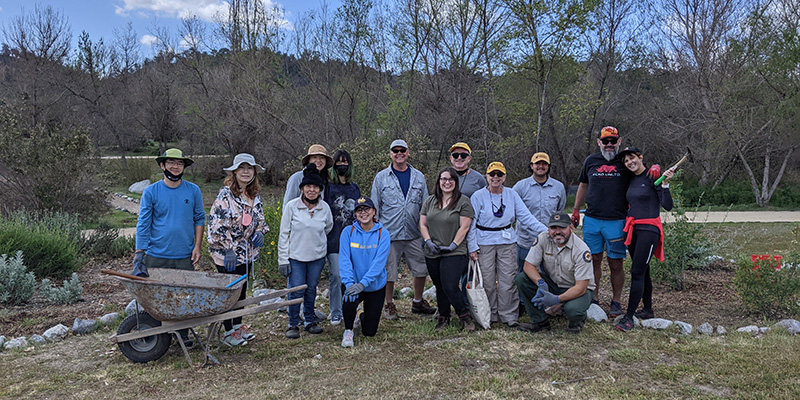 Volunteers after a workday at Rio de Los Angeles State Park