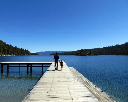 Father and child Emerald Bay State Park