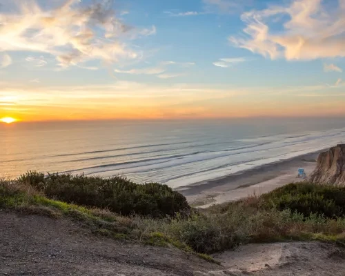 San Onofre State beach at dusk