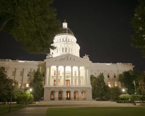 California State Capitol Building at Night