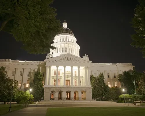 California State Capitol Building at Night