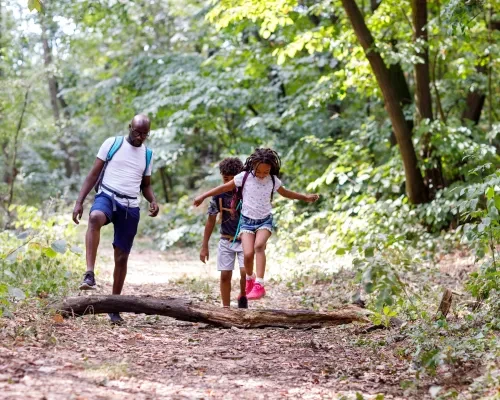 Family hiking