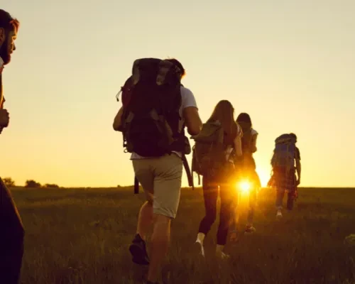 Hikers at Sunset