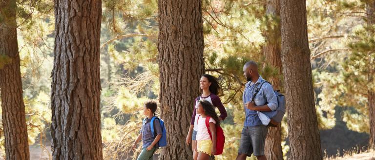 Family hiking