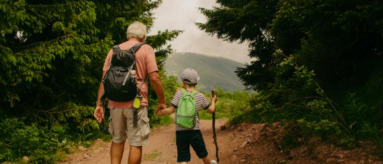 Family hiking