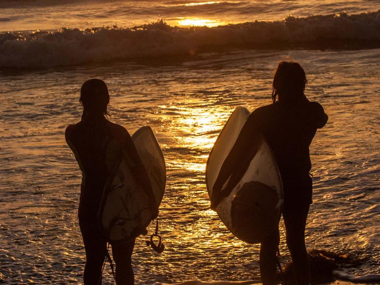 Surfing friends forever and ever, San Elijo State Beach