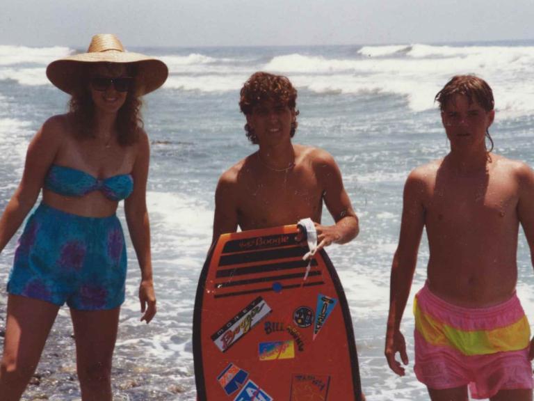 Summer 1988, Carlsbad State Beach. My brothers and I enjoying the surf!