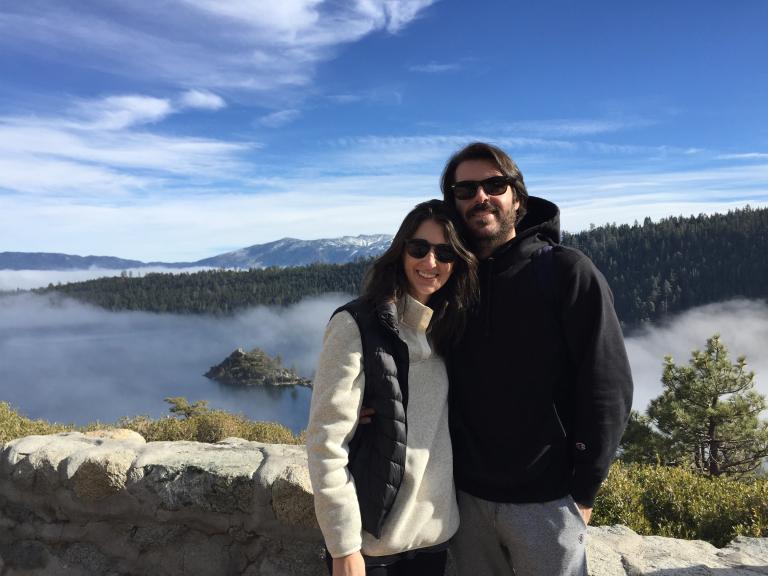 Celebrating an engagement, Emerald Bay State Park