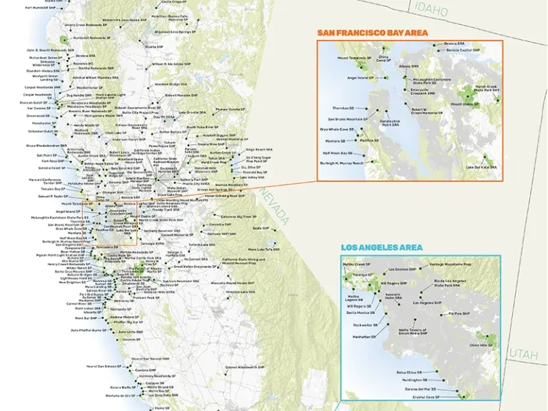 Section of California state park map