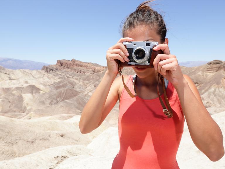 Photographer in the California state park wild