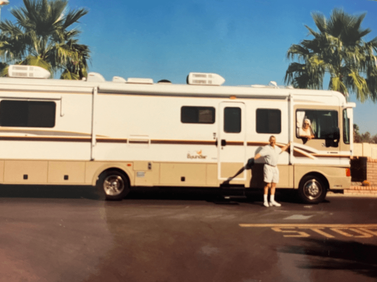 Bev and Bob in their Bounder
