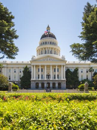 California State Capitol Building from the front mid day. 