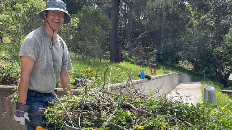 Man volunteering