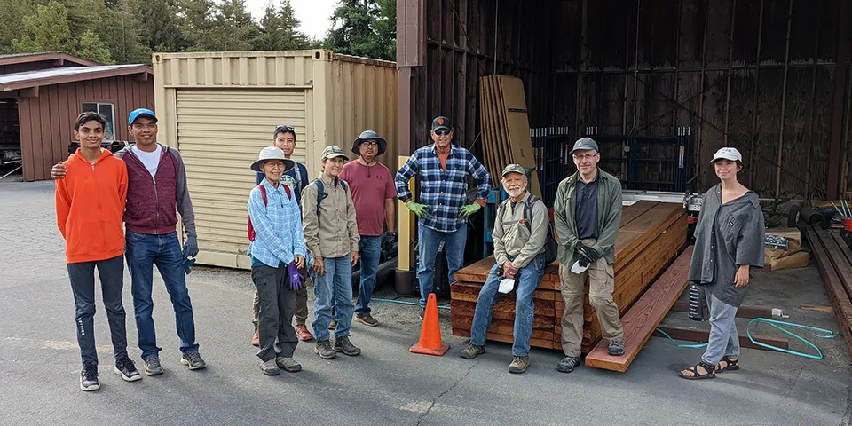 A group of volunteers at Henry Cowell Redwoods State Park