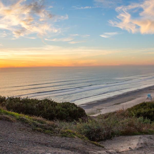 San Onofre State beach at dusk