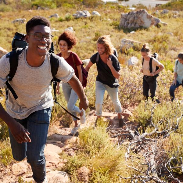 Friends hiking 