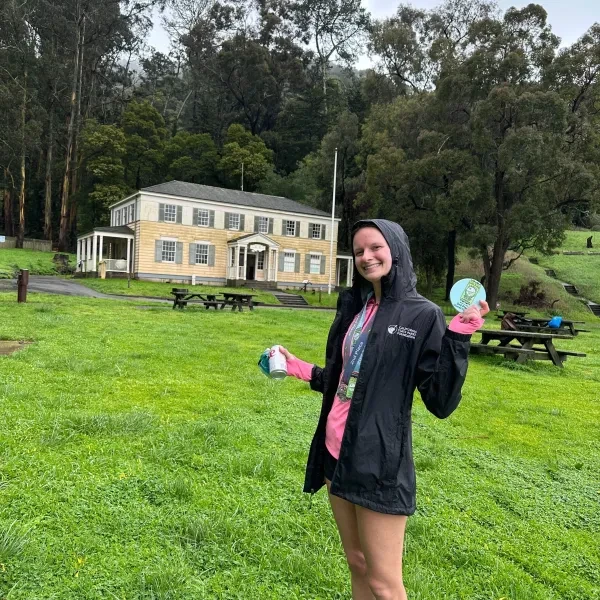 The first time I visited Angel Island State Park was for an 10-mile trail race around the island. It was a small race, and so everyone squeezed onto the chartered ferry and pitched in to help unload all the official race gear and snacks. I love getting to know a new place on foot (though usually I prefer to do so at a slower pace and without the pouring rain). I ended up getting 2nd for the women and 11th overall and was proud to wear my California State Parks Foundation raincoat with my medal on the ferry 