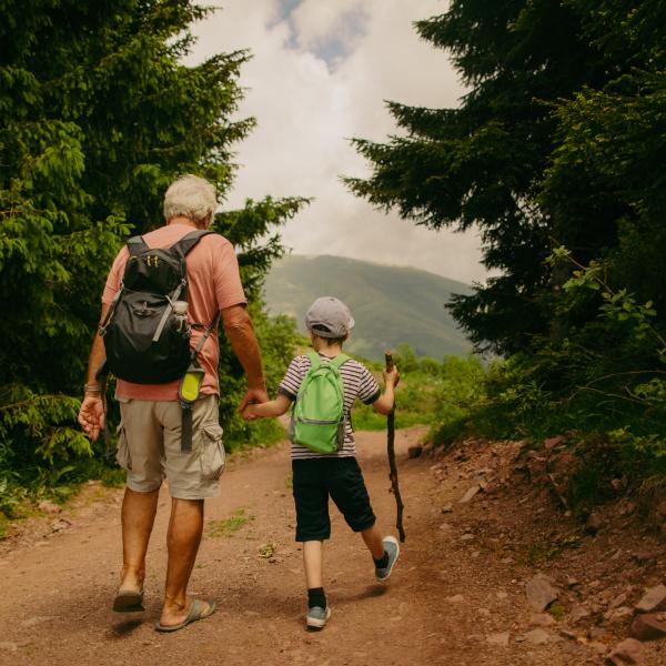 Family hiking