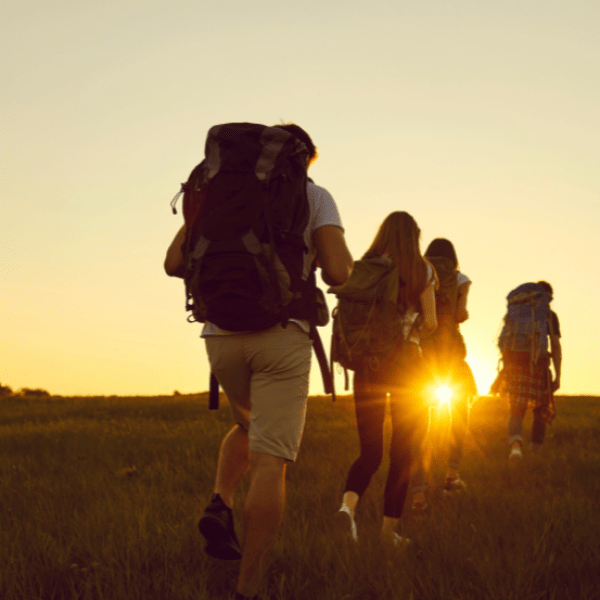 Hikers at Sunset