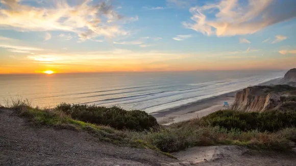 San Onofre State beach at dusk